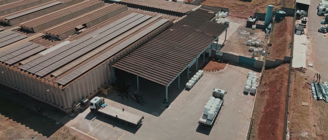 Vista aérea da fábrica da Fusion Vitre, em Santa Gertrudes